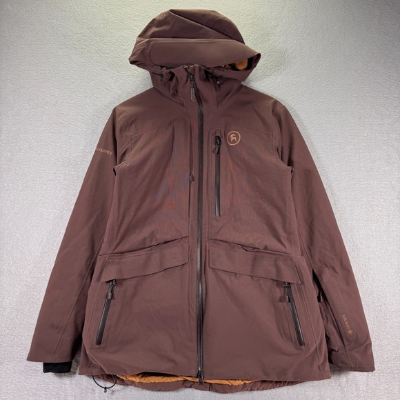 Back Country Girdwood Snowboard Jacket Womens Medium Red Goretex Heavy Outerwear - Picture 1 of 13